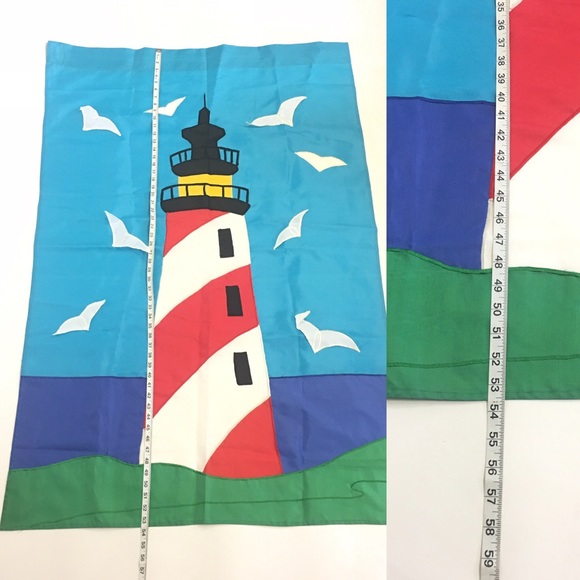 Lighthouse Outdoor‎ Large Flags w 3D Seagulls Beach - Picture 3 of 8